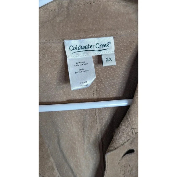 Leather Cutout Vest Coldwater Creek sz 2x - Picture 6 of 6